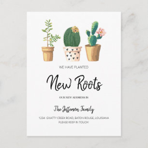 Carte Postale Faire-part Cactus Chic Planté Nouvelles Racines Déplacées Dém