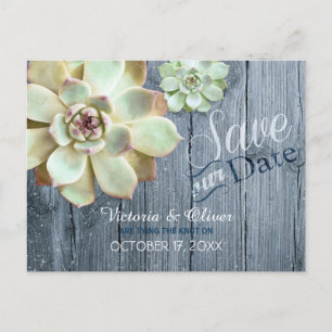Carte Postale Faire-part Cactus Succulent Bois de Conduite Mariage Enregist