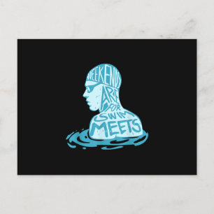 Carte Postale Faire-part Cadeau de conception de natation pour l'été de nag