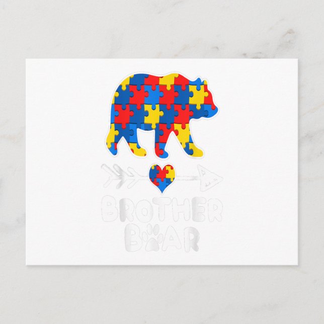 Carte Postale Faire-part Cadeau de famille pour la sensibilisation à l'auti (Devant)