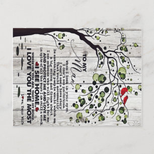 Carte Postale Faire-part Cadeau pour mari   À mon mari, lettre charmante