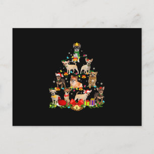 Carte Postale Faire-part Cadeaux pour amateur de chiens Arbre de Noël illum