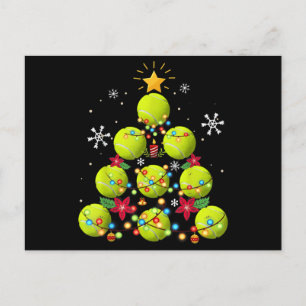 Carte Postale Faire-part cadeaux sapin de noël tennis