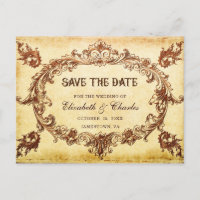 Cadre Victorien Vintage Mariage Économisez la Date