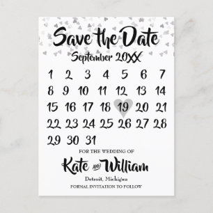 Carte Postale Faire-part Calendrier de l'amour de l'argent Enregistrer la d