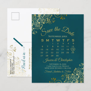 Carte Postale Faire-part Calendrier de mariage à date de sauvegarde sarcell
