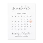Calendrier de mariage simple cœur pêche Enregistre