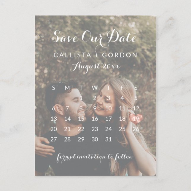 Carte Postale Faire-part Calendrier photo Gold Heart rose Enregistrer la da (Devant)