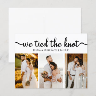 Carte Postale Faire-part Calligraphie Élégante Nous avons noué le nœud Phot