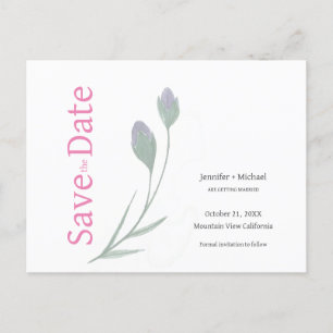 Carte Postale Faire-part Calligraphie Fleurie Mariage Noir Blanc