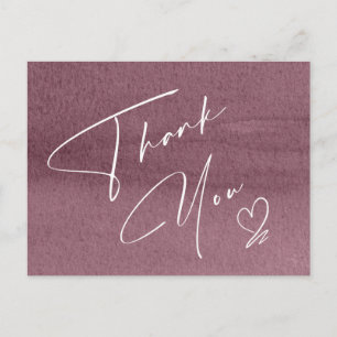 Carte Postale Faire-part Calligraphie Merci floral Mauve ID771