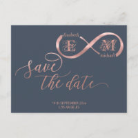 Calligraphie monogramme romantique or rose infini