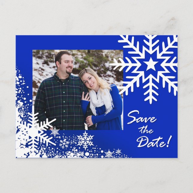 Carte Postale Faire-part Camille Winter Snowflakes Save the Date Photo (Devant)