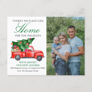 Carte Postale Faire-part Camion d'arbre de Noël Nous avons déménagé Photo D
