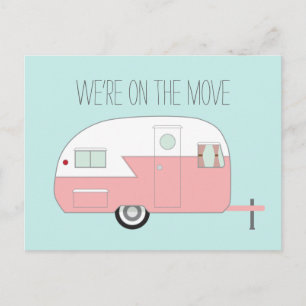Carte Postale Faire-part Campeur rose