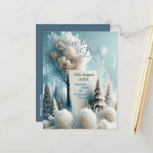 Carte Postale Faire-part Capturer Art Hiver Scène & Cristaux de neige et de