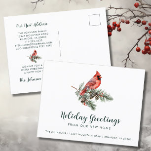 Carte Postale Faire-part Cardinal Rouge Bonjour de New Home