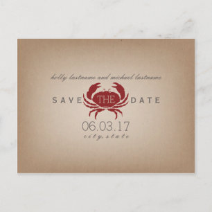 Carte Postale Faire-part Cardstock Inspiré Crabe Mariage Enregistrer La Dat