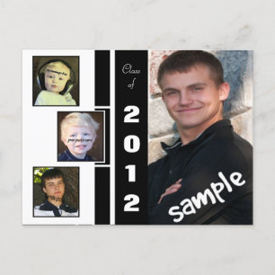 Carte Postale Faire-part Carton d'annonce de remise de diplôme avec quatre