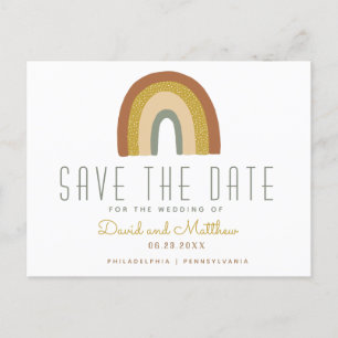 Carte Postale Faire-part Carton d'annonce de sauvegarde de date arc-en-ciel