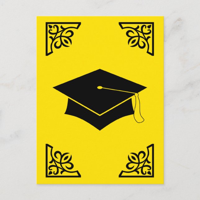 Carte Postale Faire-part casquette de fin d'études sophistiquée (Devant)
