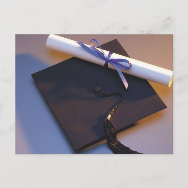 Carte Postale Faire-part Casquette Et Diplôme De Diplôme (Devant)