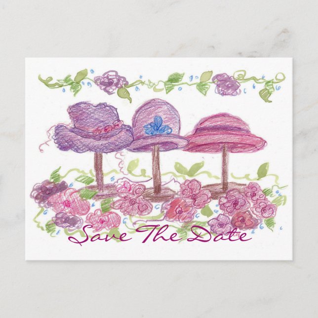 Carte Postale Faire-part Casquettes Victoriens Fancy Enregistrer Le Dessin  (Devant)