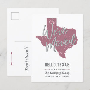 Carte Postale Faire-part Cassis Mauve Nous avons déménagé - Texas