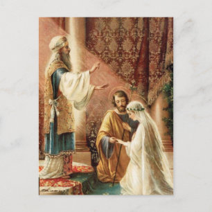 Carte Postale Faire-part Catholique traditionnel ENREGISTRER LA DATE Mariag