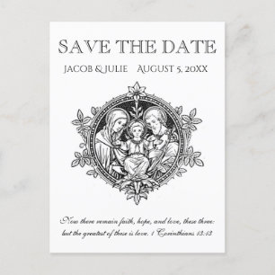 Carte Postale Faire-part Catholique Traditionnelle Sainte Famille SAUVER LA