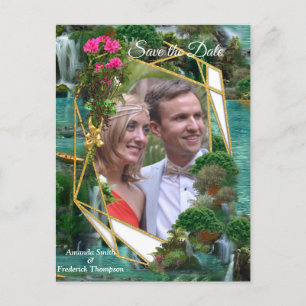 Carte Postale Faire-part Célébration au lac de fantasy magique