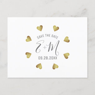 Carte Postale Faire-part cercle de coeurs d'amour sauver date mariage