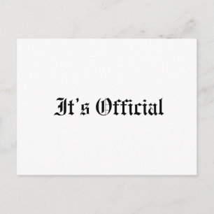 Carte Postale Faire-part C'est officiel mariage rustique gothique