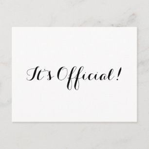 Carte Postale Faire-part C'est officiel ! Simple Annonce de Mariage après É