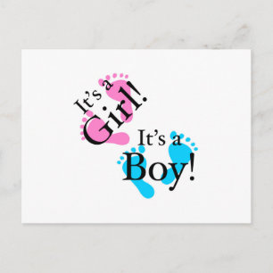 Carte Postale Faire-part C'est un garçon que c'est une fille - bébé