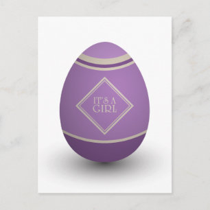 Carte Postale Faire-part c'est un oeuf de cigogne de fille
