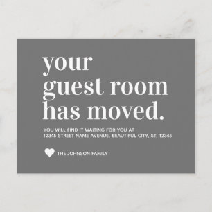 Carte Postale Faire-part Chambre d'hôtes moderne Silver Grey Moving Faire-p