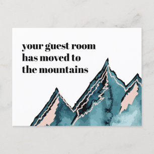 Carte Postale Faire-part Chambre D'Hôtes Moved Rustic Mountains Nouvelle Ad