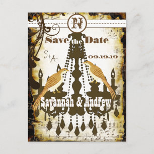 Carte Postale Faire-part Chandelier Rustique Chic Campagnard Enregistrer la