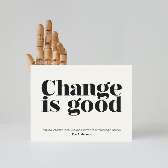 Carte Postale Faire-part Changement, c'est bien Annonce de déménagement //  (Change is Good moving announcement)