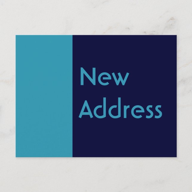 Carte Postale Faire-part Changement d'adresse bleu turquoise (Devant)