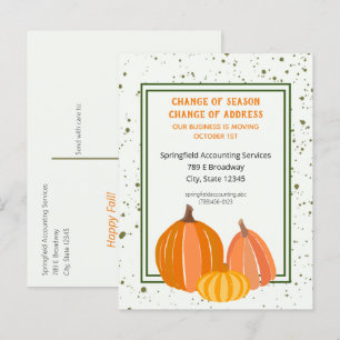 Carte Postale Faire-part Changement d'adresse d'automne pour les entreprise