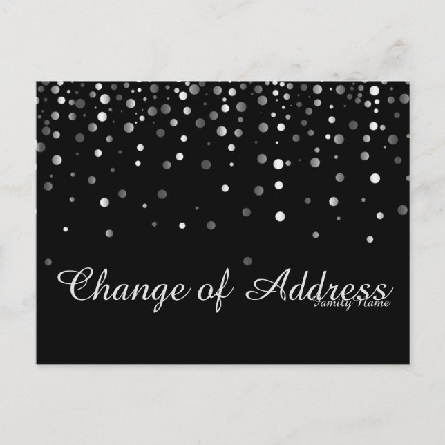 Carte Postale Faire-part Changement d'adresse de parties scintillantes (Devant)