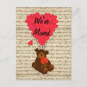 Carte Postale Faire-part Changement d'adresse d'ours de nounours drôle