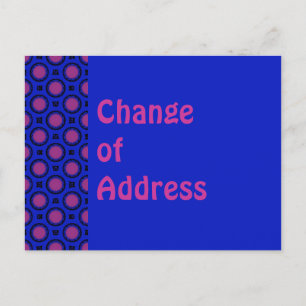 Carte Postale Faire-part Changement d'adresse en bleu avec points violets