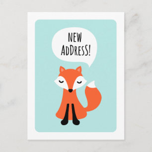 Carte Postale Faire-part Changement d'adresse mignon de renard le