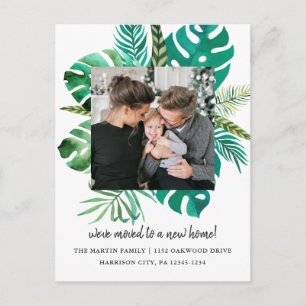 Carte Postale Faire-part Changement d'adresse Photo des Feuilles tropicaux