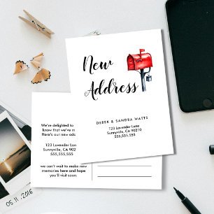 Carte Postale Faire-part Changement d'adresse que nous avons déplacé Boîte 