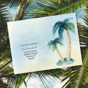 Carte Postale Faire-part Changement d'adresse tropical, palmier, Floride