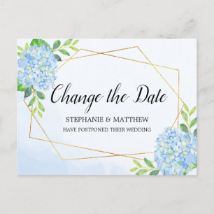 Carte Postale Faire-part Changement de date de mariage géométrique aux hort